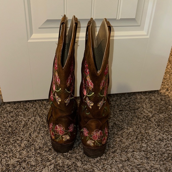 Roper Embroidered Floral Womens Cowboy Boots - Picture 3 of 5